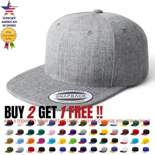 Discover Snapback Hat Flat Baseball Cap Trucker Solid Plain Blank Men Hip Hop Army CS
