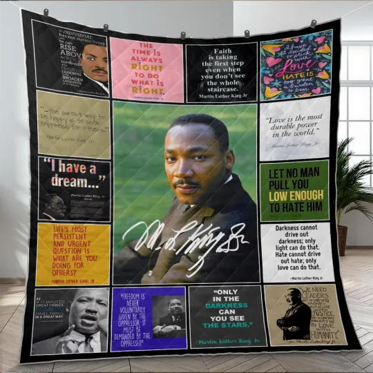 Martin Luther King Quilt, Martin Luther King Quotes Quilt Blanket
