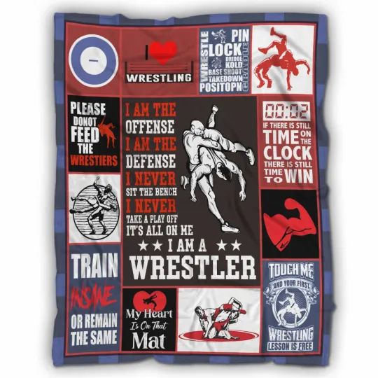 Discover Wrestling Blanket, Wrestling Lover Fleece, Sherpa Blanket