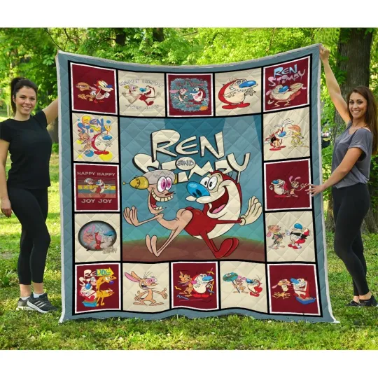 Discover Ren and Stimpy Blanket, The Ren & Stimpy Show Quilt Blanket