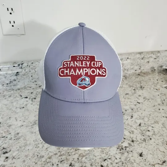 Discover Colorado Avalanche 2022 Stanley Cup Champions Fanatics Cap Hat NHL Gray Snapback