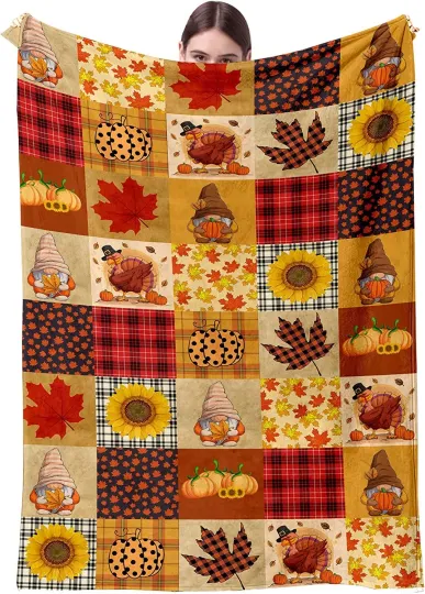 Discover Thanksgiving Pumpkin Blanket Super Soft Flannel Fleece Throw Blankets Pumpkin