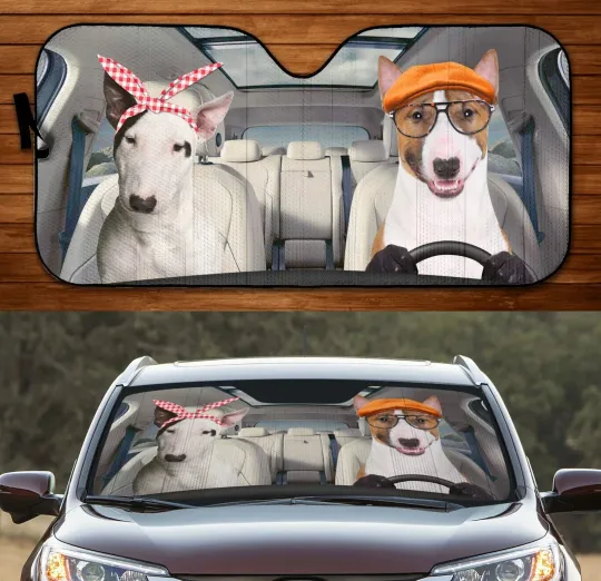 Discover Bull Terrier Dog Car Sunshade, Car Sun Protector, Car Windshield, Sun Shade For Car
