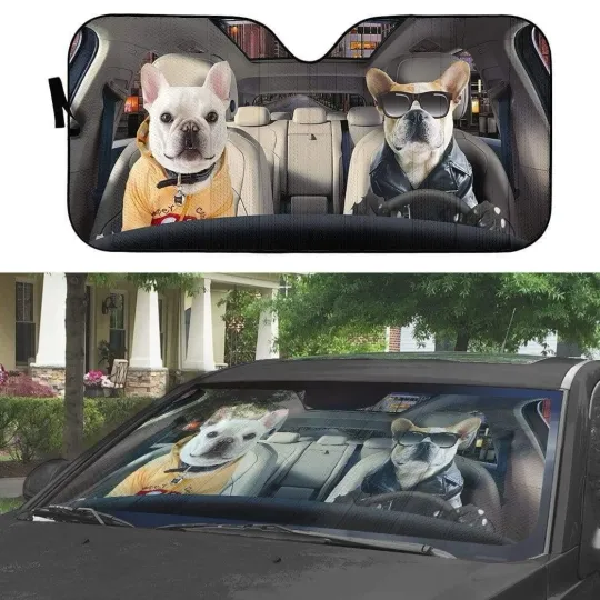 Discover Bulldog Car Sunshade, Car Sun Protector, Car Windshield, Sun Shade For Car