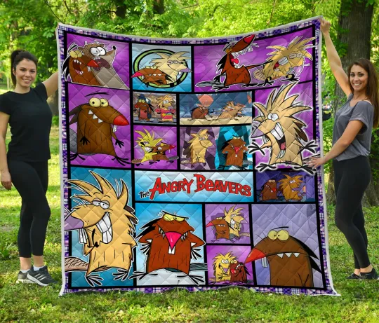 The Angry Beavers Quilt, Angry Beavers Cartoon Show Quilt Blanket