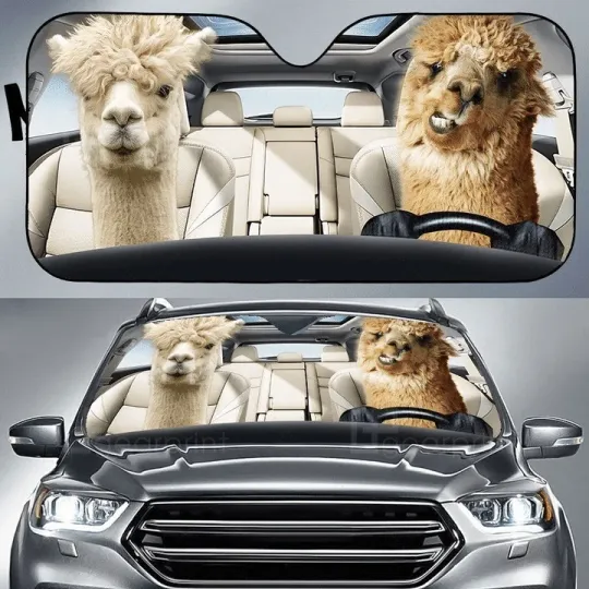 Discover Alpaca Car Sunshade, Car Windshield