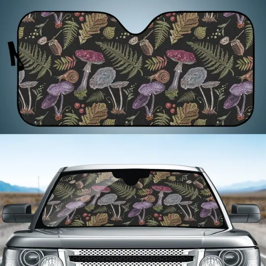 Discover Boho Forest witch Magic Mushroom Car Sunshade, Car Windshield