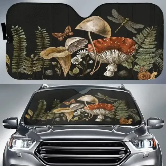 Discover Boho Forest witch Magic Mushroom Car Sunshade, Car Windshield