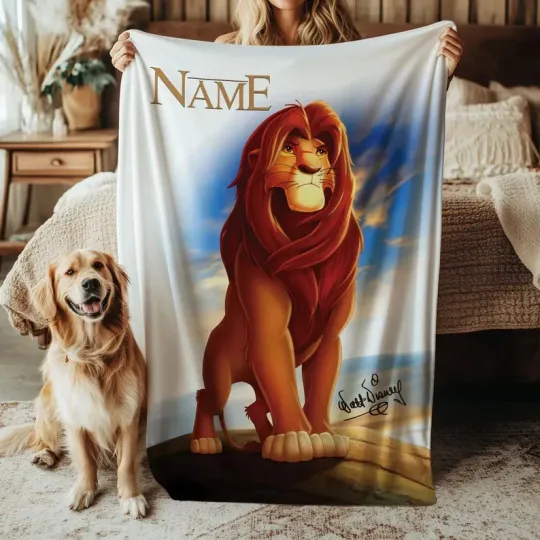 Discover Custom Simba Blanket, Disney The Lion King Adult Simba Disney Fleece Blanket