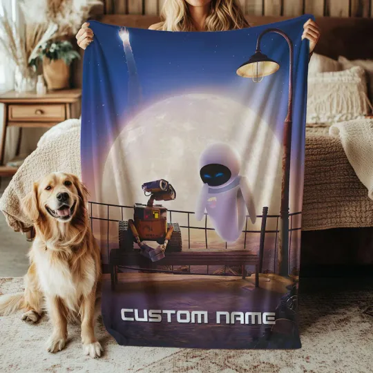 Discover Custom WALL E And EVE Blanket, Disney Pixar Robot Love Fleece Blanket