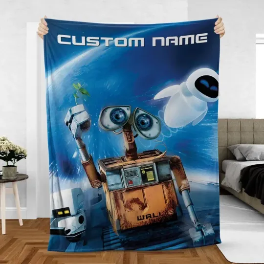 Discover Custom WALL E Blanket, Disney Pixar EVE And Plant Pixar WALL E Fleece Blanket