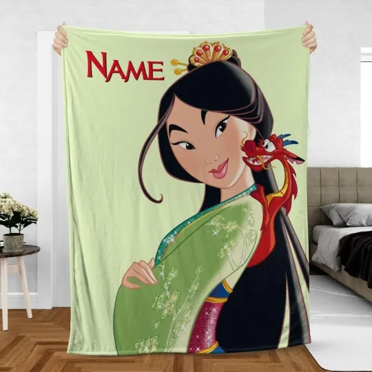Discover Custom Mulan Princess Blanket, Disney Princess Matchmaker Mulan Fleece Blanket