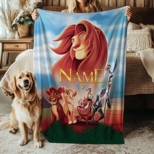Discover Custom Simba Blanket, Disney The Lion King All Friends Disney Fleece Blanket