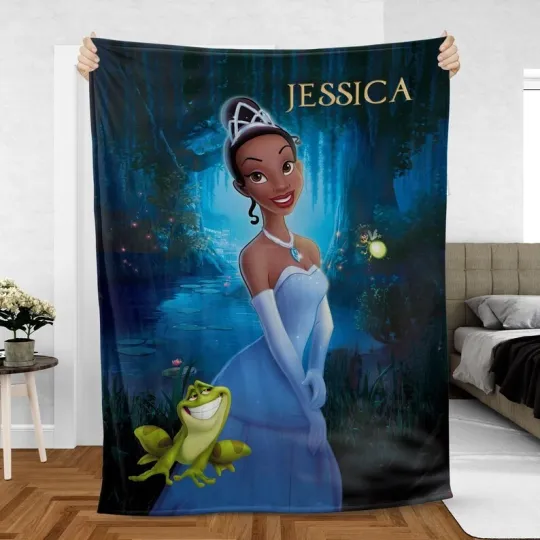 Custom Tiana Princess Blanket, Disney The Princess And The Frog Fleece Blanket