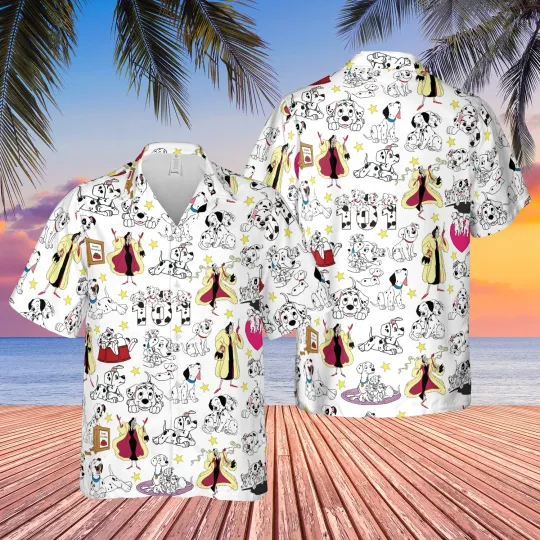 Discover 101 Dalmatians Hawaiian Shirt Button Down Shirt Unisex Adults S-5XL