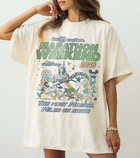 Discover Comfort Color Disney Run Mickey & Friends Shirt, Run Disney Walt Disney World Marathon Weekend 2026 Shirt, The Most Magical Miles On Earth