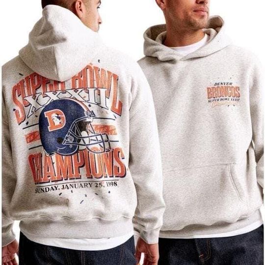 Vintage Denver Broncos Football Hoodie Crewneck Game Day Pullover