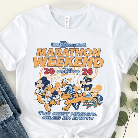 Discover Rundisney Walt Disney World Marathon Weekend 2026 Shirt, Mickey & Friends Run Disney Epcot Tee, Runner 5K 10K Half Marathon Matching NGYS14