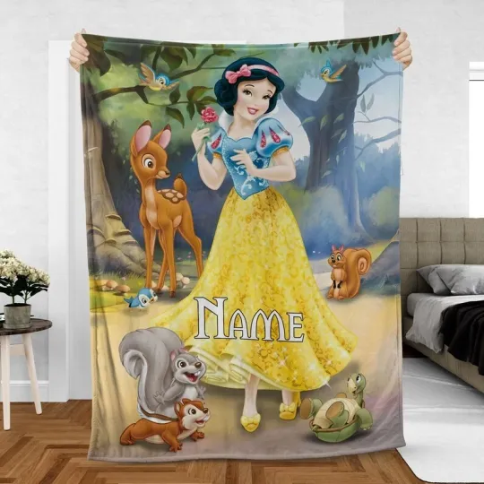 Discover Custom Snow White Disney Snow White And Seven Disney Forest Birds Fleece Blanket