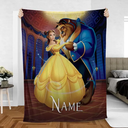 Discover Custom Belle Blanket, Disney Beauty And The Beast Belle Ballroom Fleece Blanket