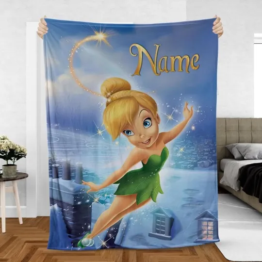 Discover Custom Tinkerbell Blanket, Disney Tinkerbell Fairies Pixie Dust Fleece Blanket
