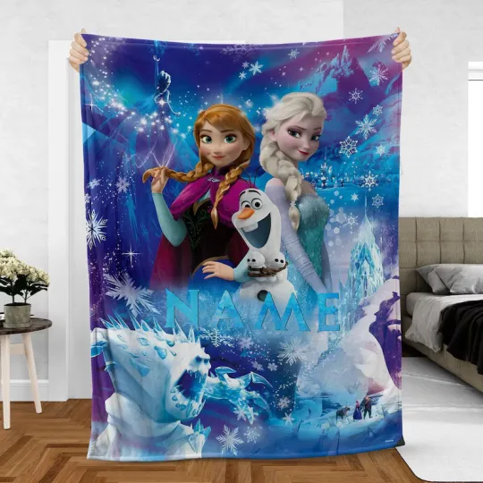 Discover Custom Anna Elsa Blanket, Disney Frozen Movie Olaf Snowman Fleece Blanket