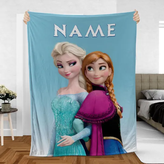 Discover Custom Anna Elsa Princess Blanket, Disney Frozen Movie Fleece Blanket