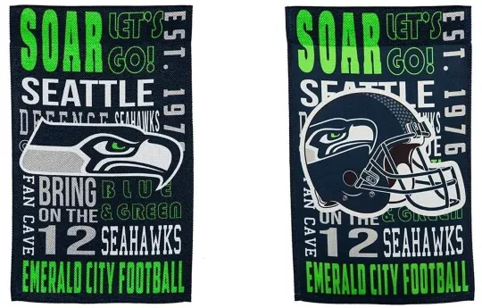 Seattle Seahawks Premium Garden Flag Banner, Double Sided 13x18 Inch, Outdoor...