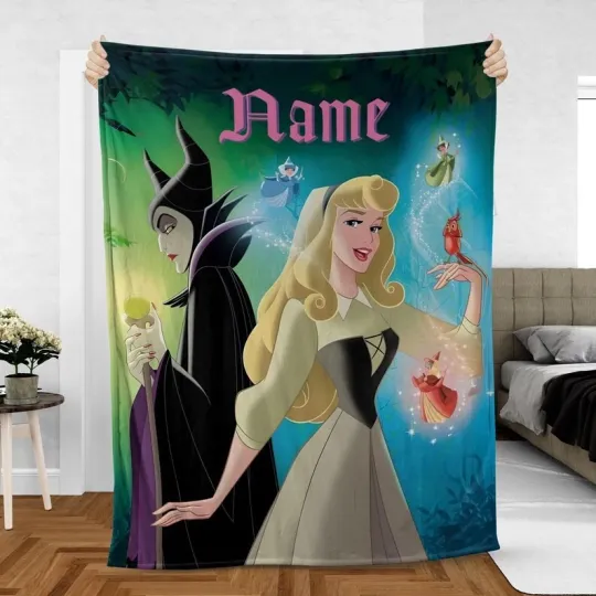 Discover Custom Aurora Blanket Disney Sleeping Beauty Maleficent And Fairy Fleece Blanket