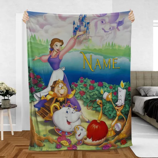Discover Custom Belle Blanket, Disney Beauty And The Beast Belle Lumiere Fleece Blanket