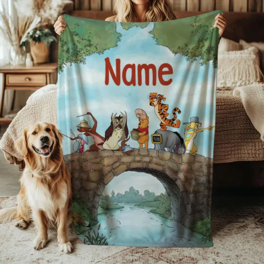 Discover Custom Poohsticks Blanket, Disney Winnie The Pooh Bridge Fleece Blanket