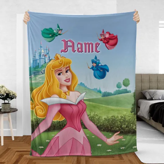 Discover Custom Aurora Blanket, Disney Sleeping Beauty Disney Flora Fauna Fleece Blanket