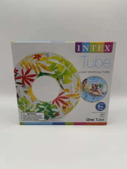 Discover Intex Tube Transparent Tube 38 Inches Tropical Flowers Leaves With 2 Handles New