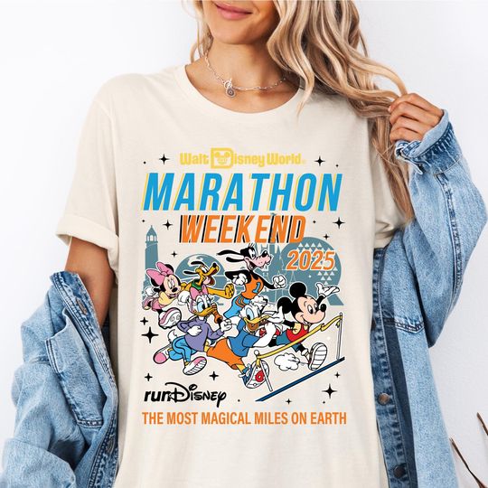 Discover Mickey & Friends runDisney T-shirt, Walt Disney World Marathon Weekend 2025 Shirt, The Most Magical Miles On Earth Tee, Marathon Sweatshirrt