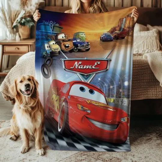 Discover Custom Lightning McQueen Blanket Disney Pixar Cars McQueen Racing Fleece Blanket