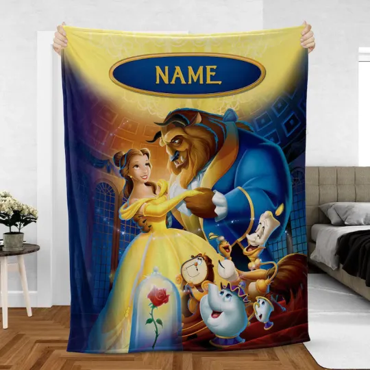 Discover Custom Belle Blanket, Disney Beauty And The Beast Ballroom Magic Fleece Blanket