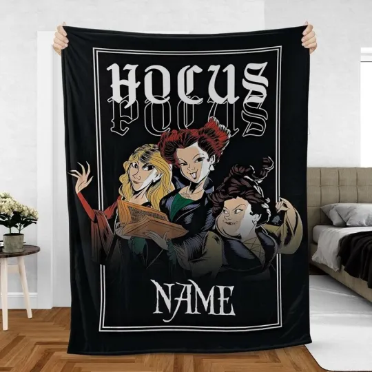 Custom Hocus Pocus Blanket, Disney Sanderson Sisters Fleece Blanket