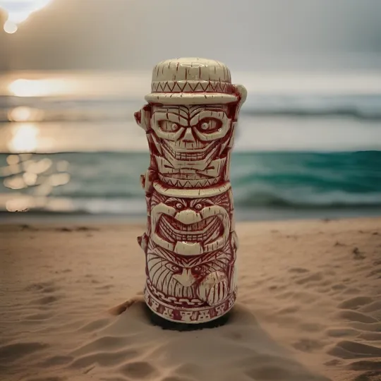 Discover Disney Tiki Mug Polynesian Trader Sam's Grog Grotto Hitchhiking Ghost Red 2nd Ed