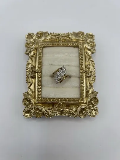 Discover Vintage Gold Tone Cluster Ring Clear Rhinestones Size 7.5 Elegant Costume