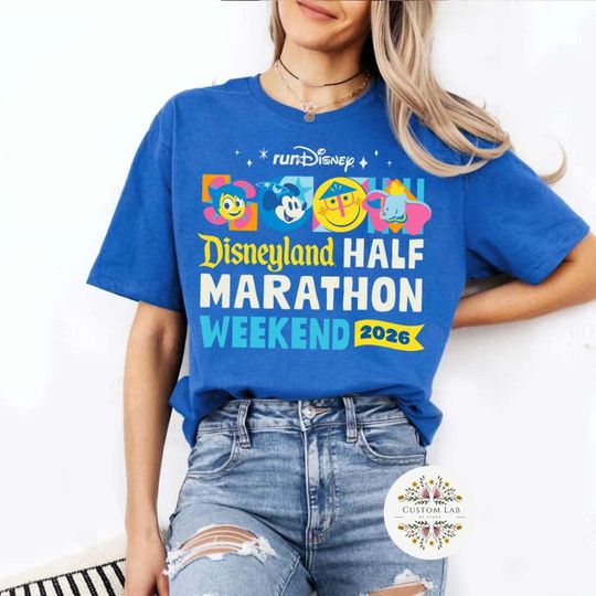 Discover Mickey Stitch runDisney Disneyland Half Marathon Weekend 2026 Shirt, Dumbo Double Dare Run Disney 5K 10K Half Marathon, Running Group Shirt