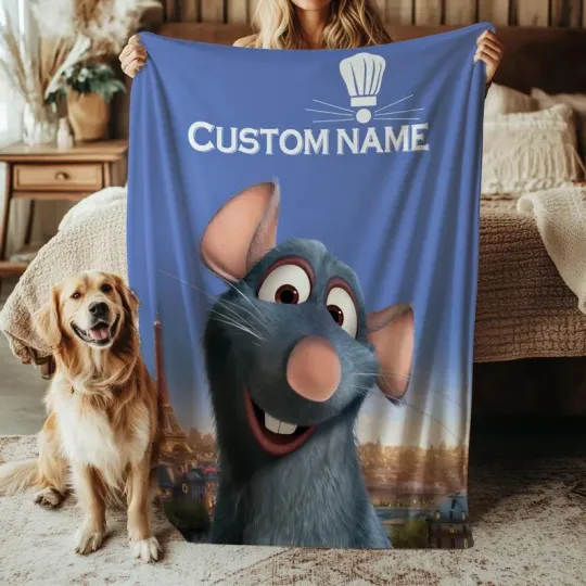 Custom Ratatouille Blanket, Disney Remy Chef Mouse Fleece Blanket