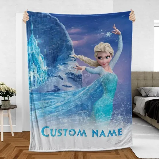 Discover Custom Elsa Blanket, Disney Frozen Ice Castle Blanket, Ice Queen Fleece Blanket