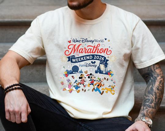 Discover RunDisney Walt Disney World Marathon Weekend 2026 Shirt, Mickey and Friends Run Disney Epcot, Runner 5K 10K Half Marathon UNA413
