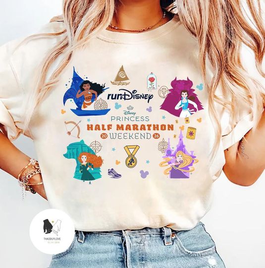 Discover Walt Disney World Princess Rundisney T-shirt, 2026 Disney Princess Marathon Shirt, Half Marathon Shirts, WDW Running Marathoner Tee
