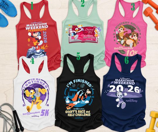 Discover Rundisney Marathon Weekend 2026 T-Shirt, Walt Disney World 5K 10K Half Marathon Goofys Race Challenge Runner Tank,  Every Mile Is Magic Tee