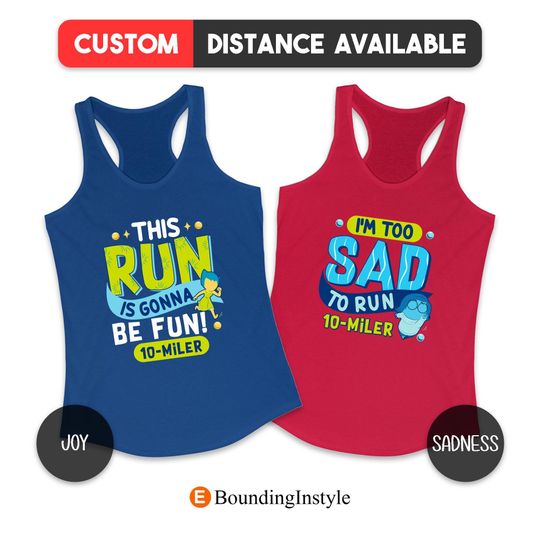 Discover Joy and Sadness Running Tank Top, runDisney Springtime Surprise Weekend 10-Miler, Inside Out Costume, Runner 5K, 10K, Half Marathon Outfits