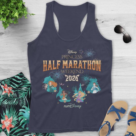 Discover runDisney Disney Princess Half Marathon Weekend 2026 shirt/Merida Rapunzel Moana Belle running Marathoner shirt, Disney Marathon OHY108