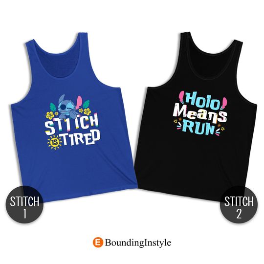 Discover Stitch Tank Top, runDisney Kids Races, Walt Disney World Marathon Weekend 2026, 5K, 10K, 13.1 Miles, Half Marathon, Disneyland Outfits
