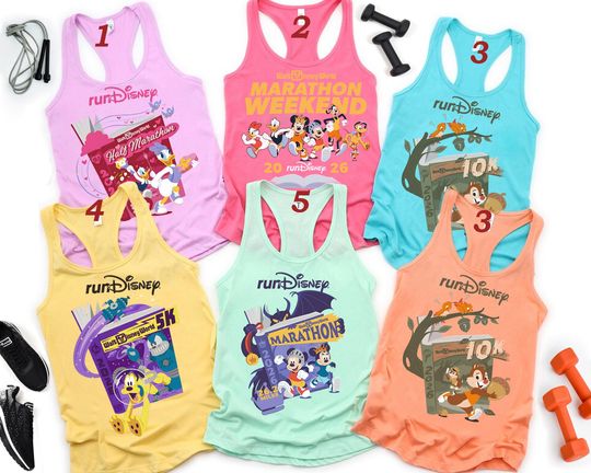 Discover Rundisney WDW Marathon Weekend 2026 Tank Top,  Every Mile Is Magic Retro Tee, Disney 5K 10K Half Marathon Goofys Race Runner Family Shirt