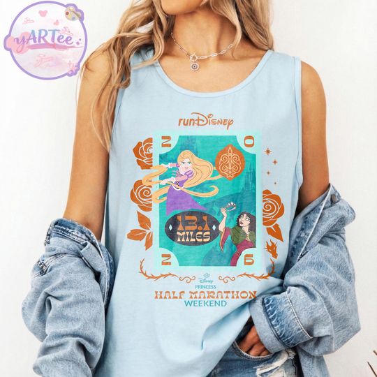 Discover Rapunzel Belle Merida Moana RunDisney Shirt, Princess Half Marathon 2026 Tee, Disney Race Weekend Tank Top, Princess Trip Matching Shirt